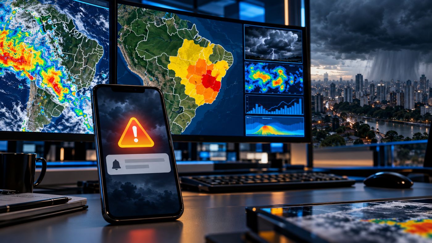 Inmet explica a diferença entre avisos meteorológicos amarelos, laranjas e vermelhos e os alertas da Defesa Civil, que