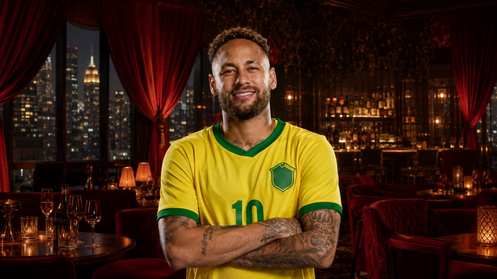 Neymar em imagem ilustrativa sobre clube de luxo em Nova York — Foto: Reprodução