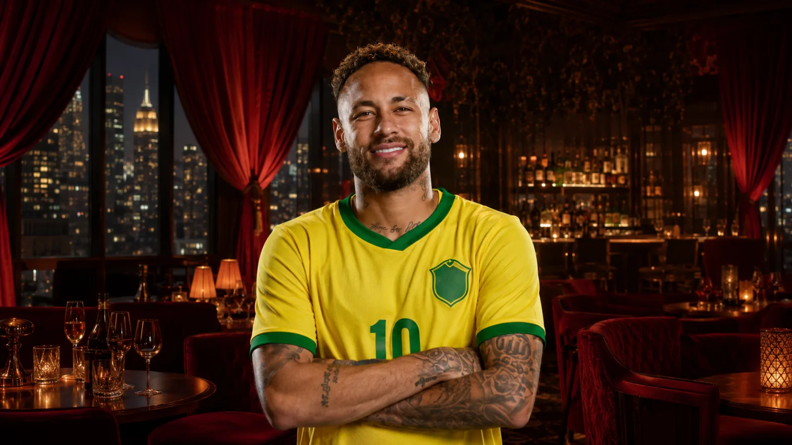 Neymar em imagem ilustrativa sobre clube de luxo em Nova York — Foto: Reprodução