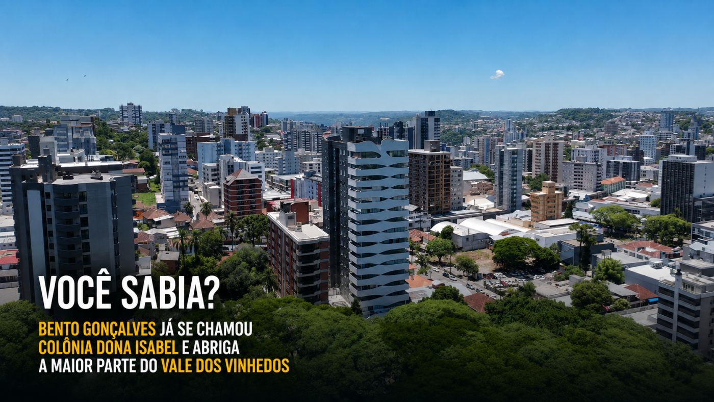 Vista panorâmica de Bento Gonçalves, município da Serra Gaúcha conhecido pela produção de vinhos e pelo turismo. Foto: