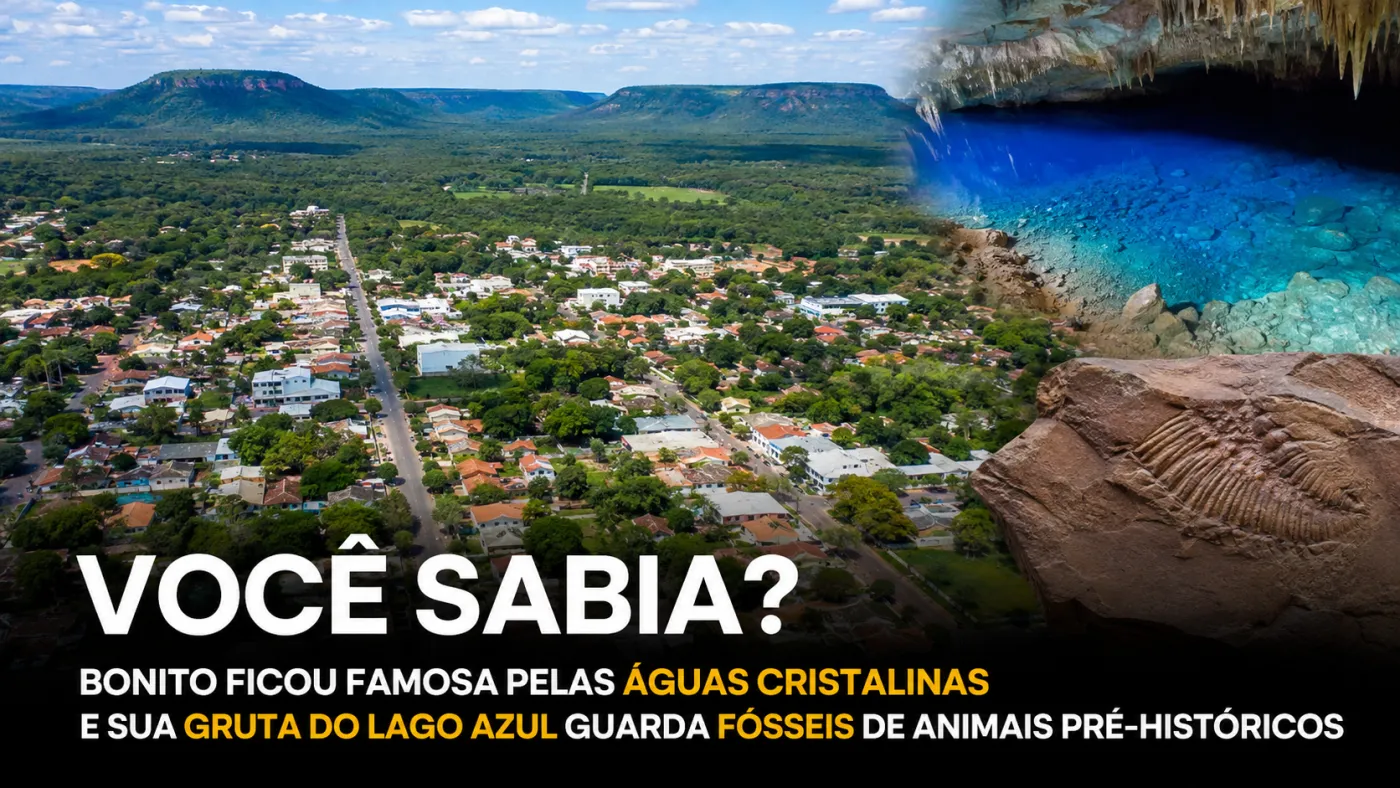 Vista de Bonito, em Mato Grosso do Sul, município conhecido pelas águas cristalinas e pelo ecoturismo. Foto: Prefeitura de Bonito