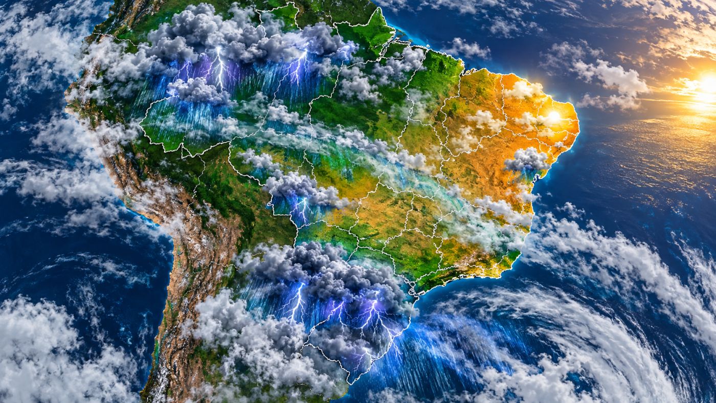 Tempestades retornam ao Sul nesta quarta-feira (21), enquanto a chuva continua no Norte e a ZCAS perde força em parte do