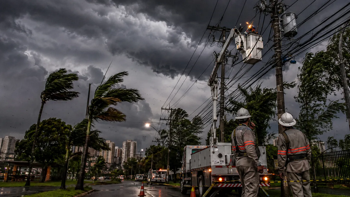 Enel reforçou as equipes operacionais diante da previsão de ventos fortes e possíveis danos à rede elétrica em São Paulo. Foto: Imagem ilustrativa