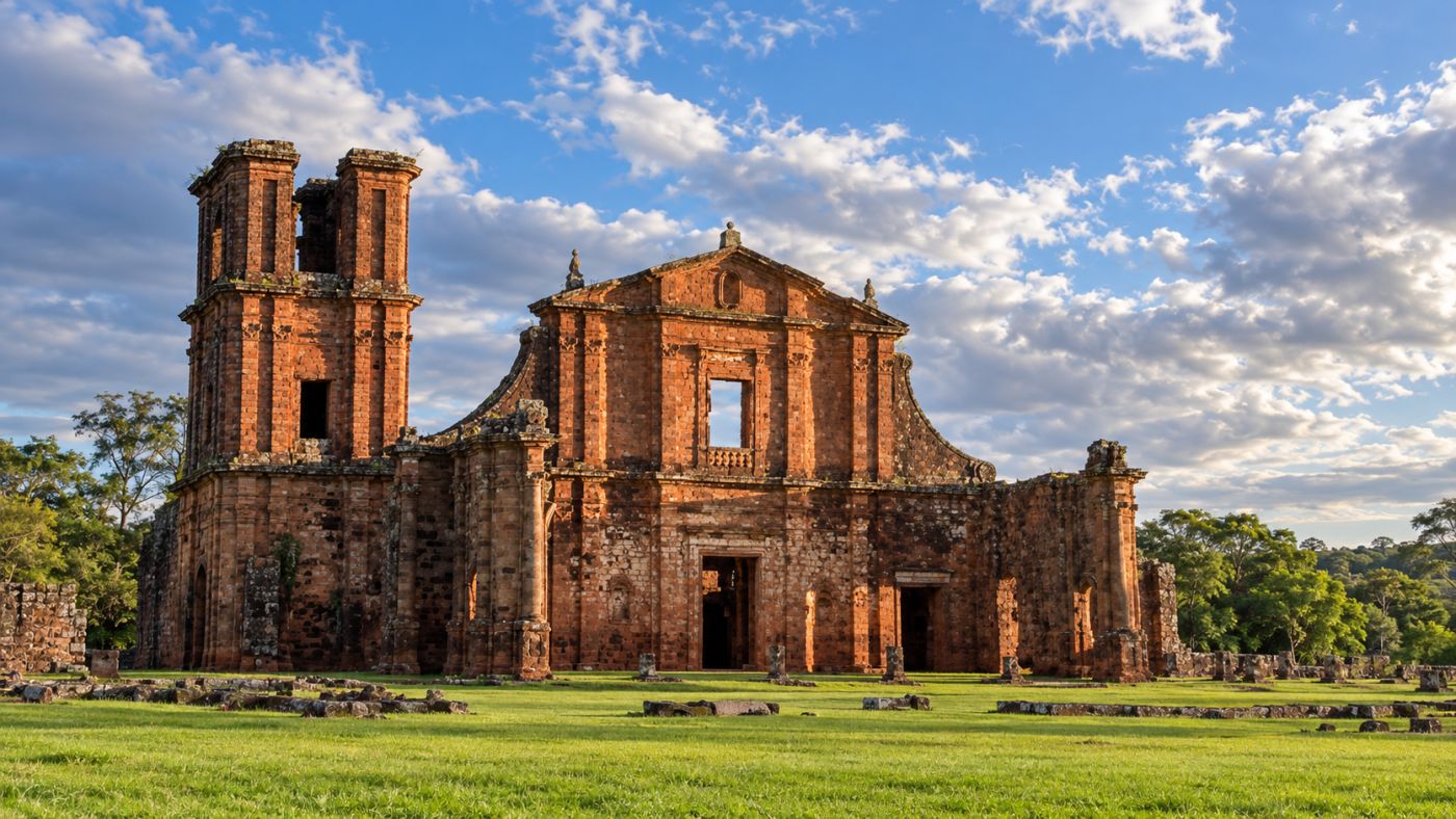 Ruínas de São Miguel Arcanjo, em São Miguel das Missões (RS), preservam parte da história jesuítico-guarani e foram