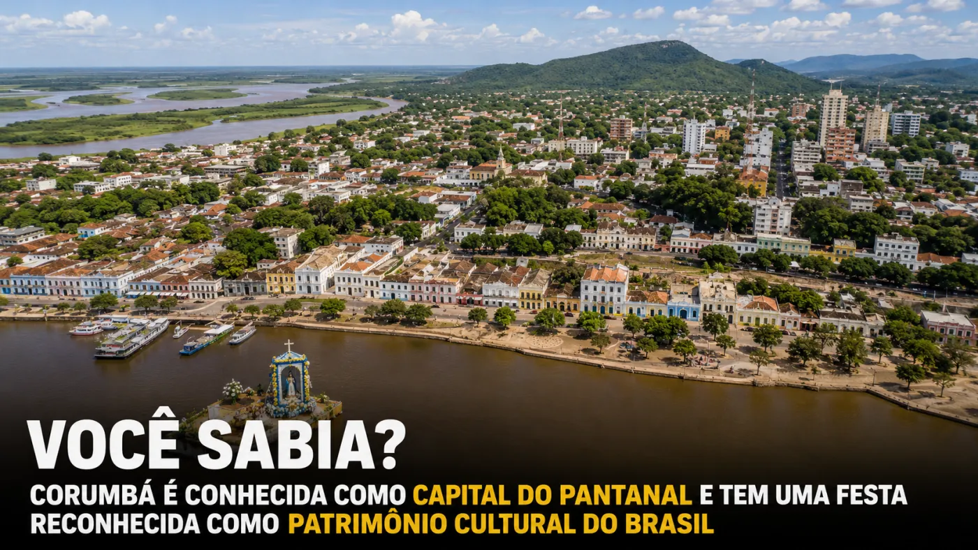 Vista de Corumbá, cidade histórica de Mato Grosso do Sul reconhecida como Capital do Pantanal. Foto: Prefeitura de Corumbá