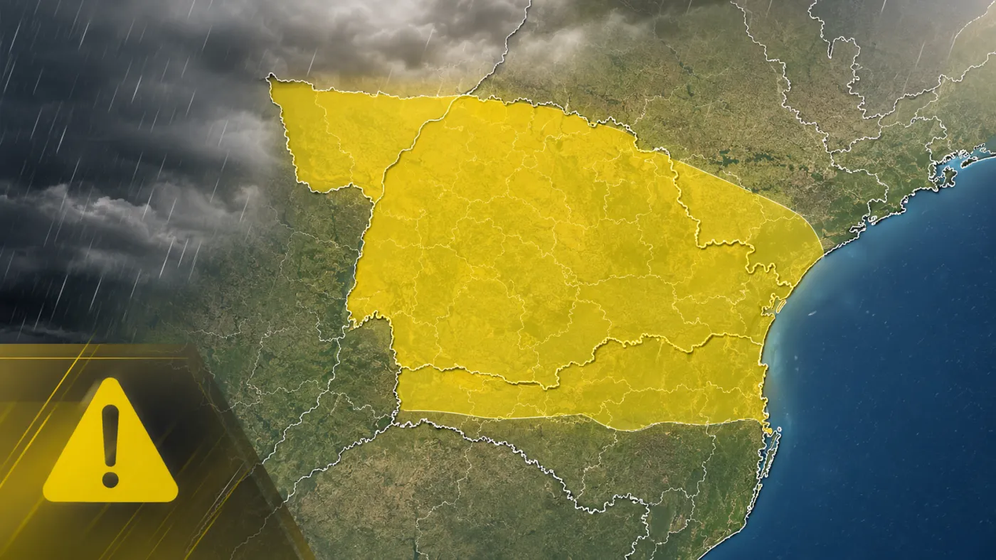 INMET mantém diversas regiões do Paraná sob alerta para tempestades, granizo e ventos fortes neste domingo (9), Dia dos Pais. Foto: Imagem ilustrativa.