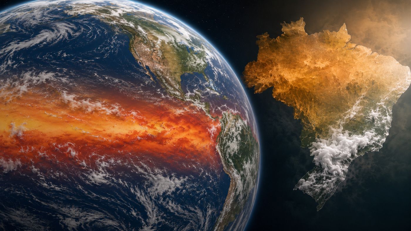 El Niño 2026, El Niño muito forte, previsão do tempo, clima, chuvas no Sul, seca no Nordeste, onda de calor, queimadas,
