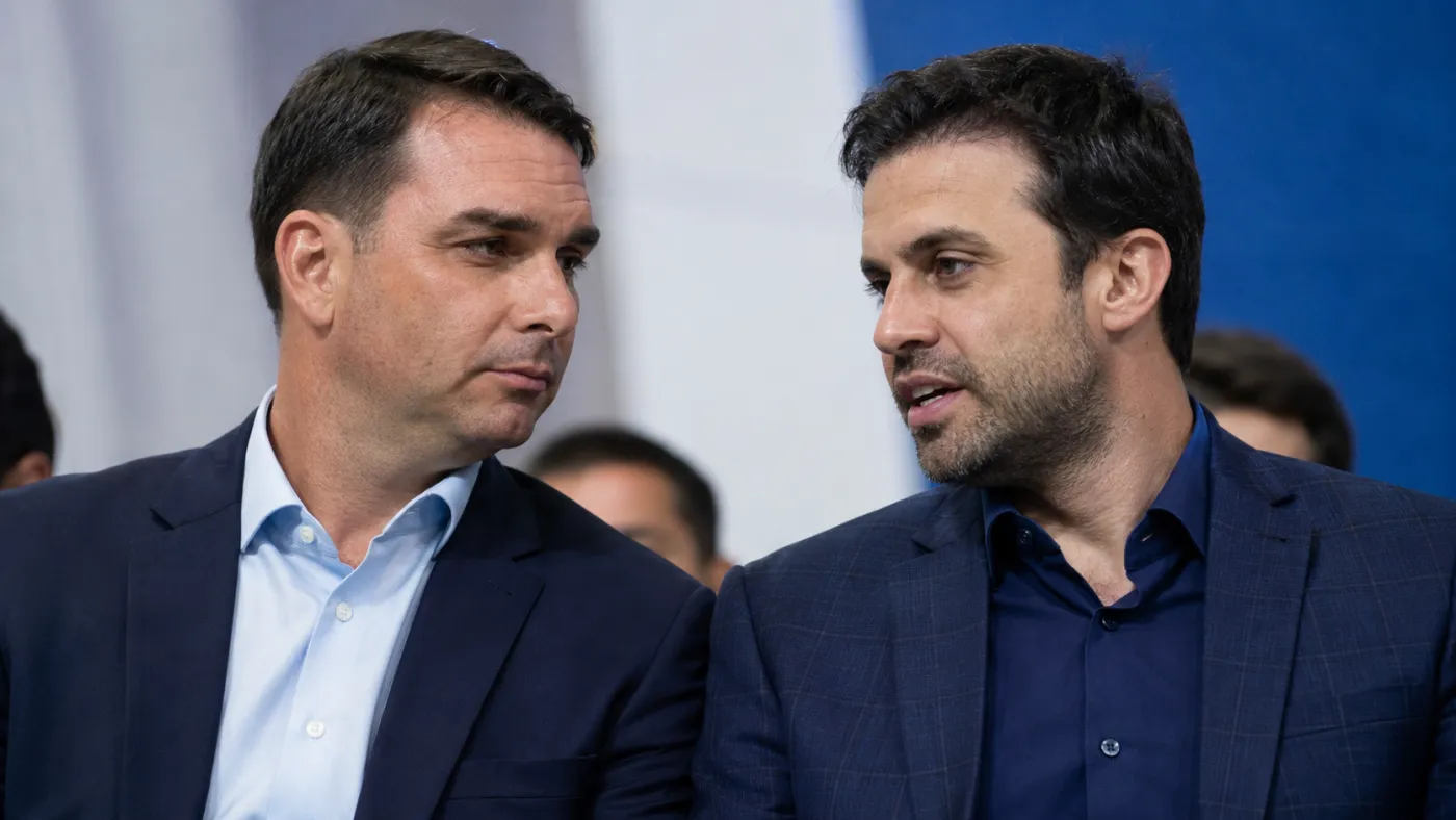 Flávio Bolsonaro citou Pablo Marçal ao defender união de lideranças políticas contra o PT nas eleições de 2026.