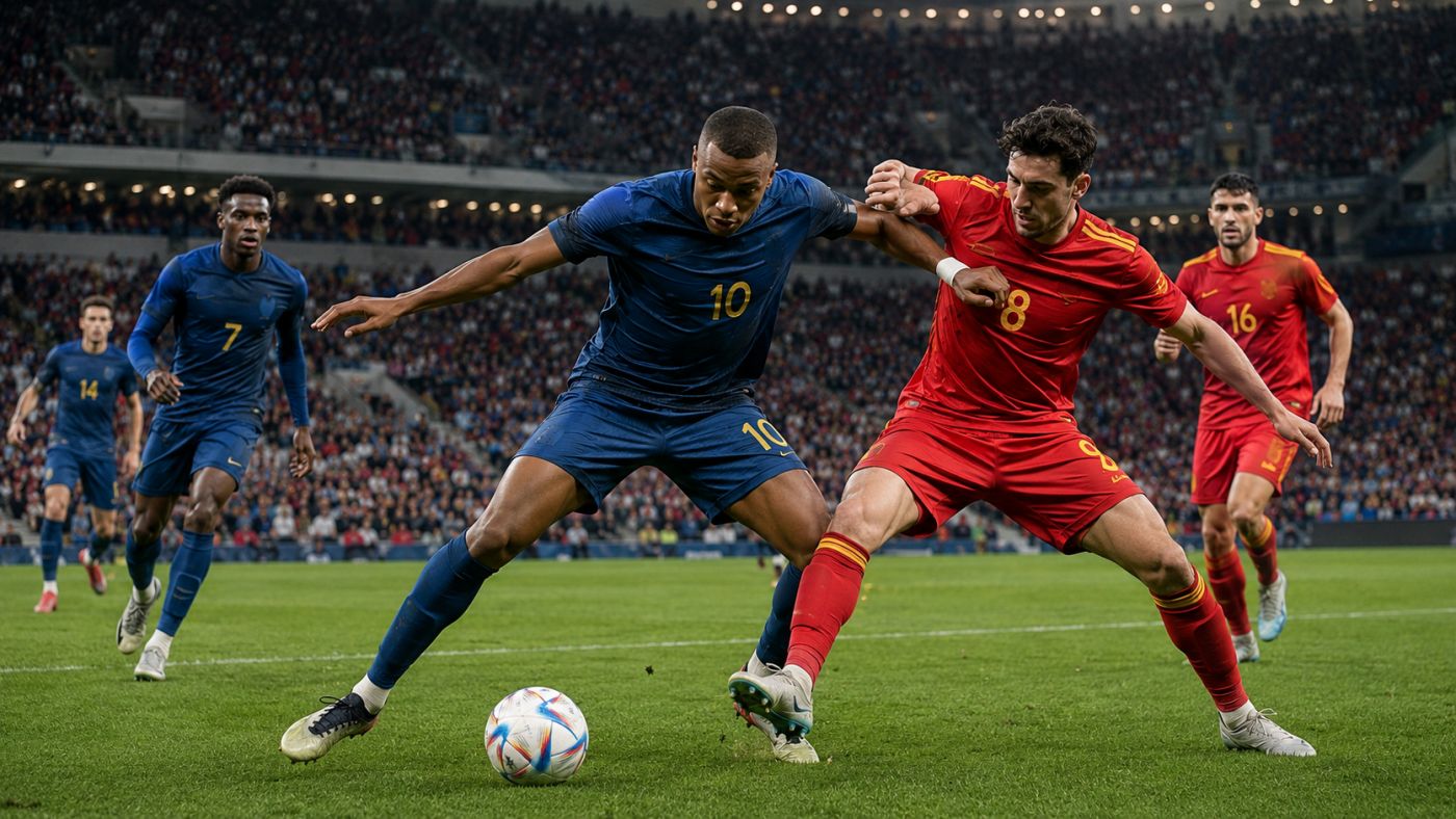 França e Espanha disputam uma vaga na final da Copa do Mundo.