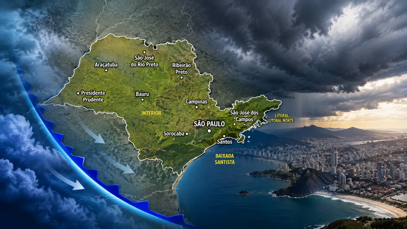 Frente fria muda o tempo em São Paulo e provoca queda das temperaturas neste fim de semana, dias 22 e 23 de agosto. Foto ilustrativa.