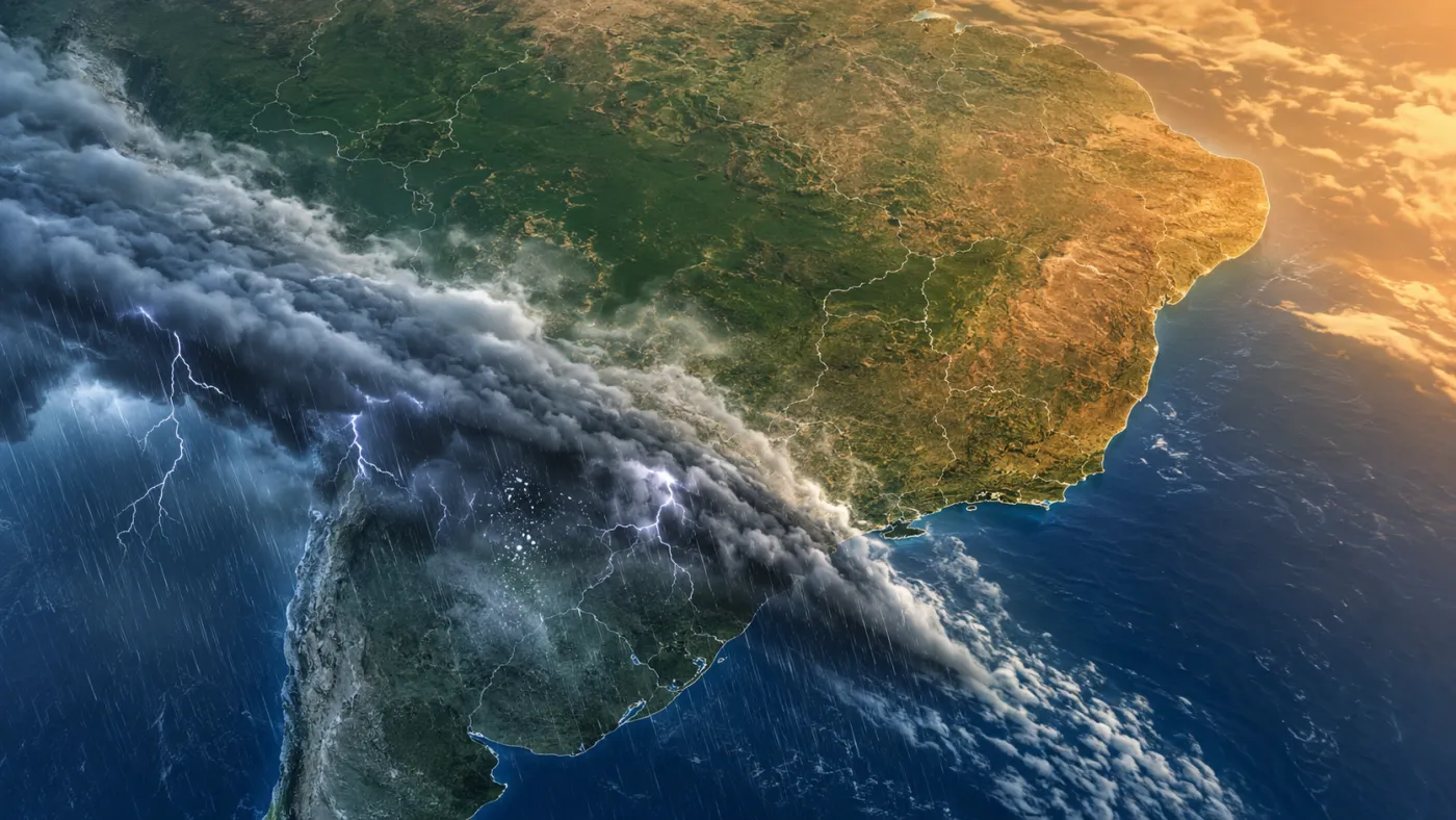Frente fria avança pelo centro-sul do Brasil nos primeiros dias de setembro, aumentando o risco de temporais e provocando queda nas temperaturas. | Imagem ilustrativa