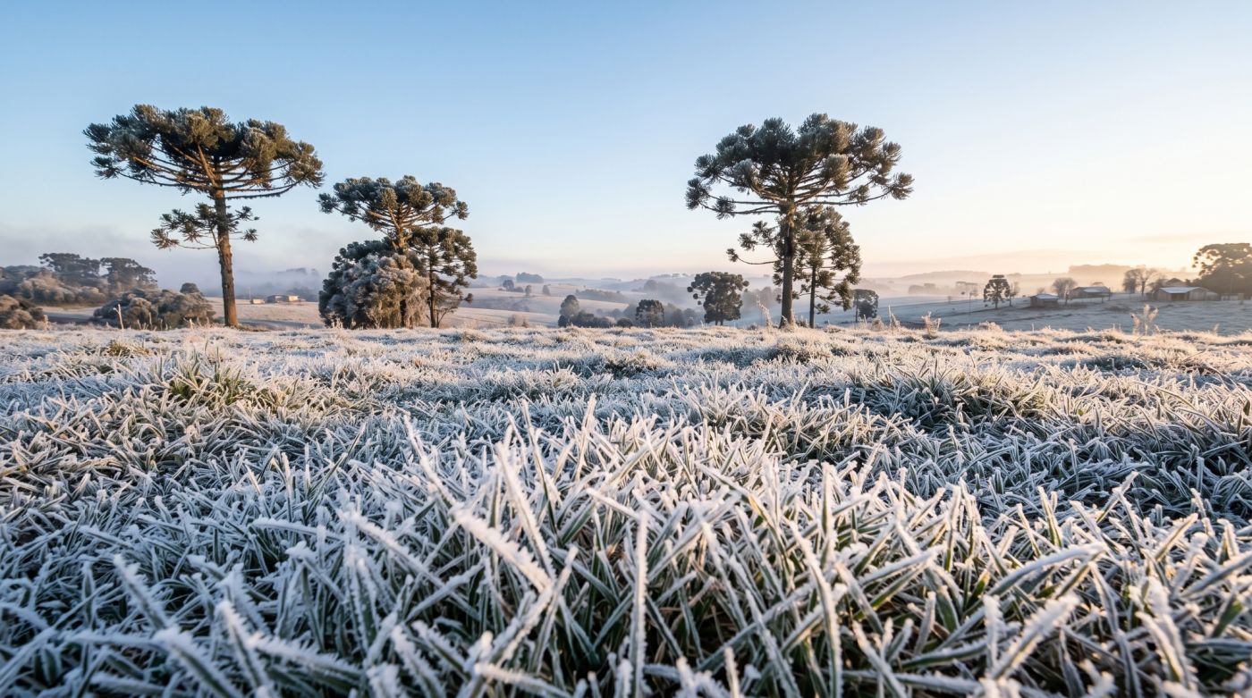 Frio avança no Paraná e alerta para geada atinge diversas regiões nesta quarta-feira