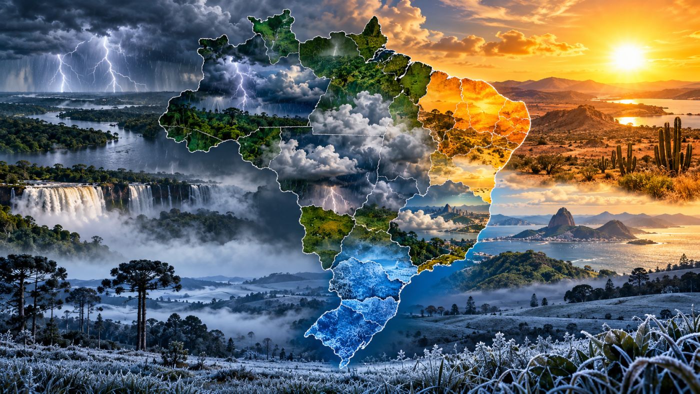 Massa de ar polar provoca frio intenso e risco de geada no Sul do Brasil nesta segunda-feira (19), enquanto outras regiões