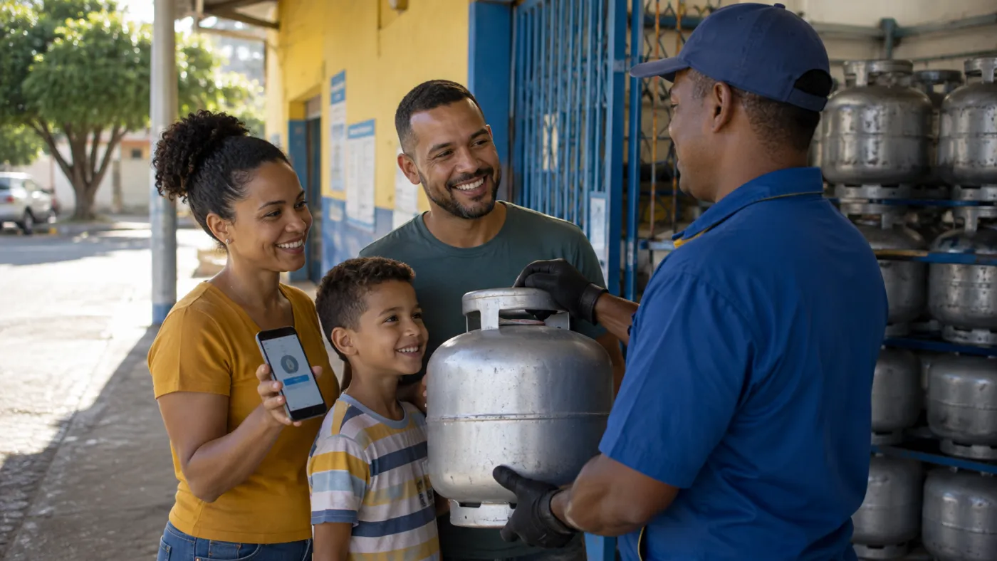 Programa Gás do Povo permite que famílias beneficiárias façam a recarga gratuita do botijão de 13 kg.