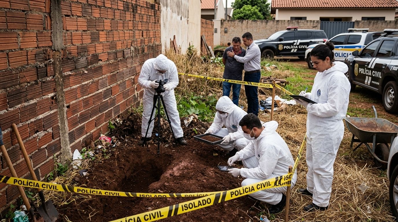 Um idoso de 75 anos foi encontrado morto e enterrado no quintal de um imóvel em Pinhalzinho (SC). Dois inquilinos foram