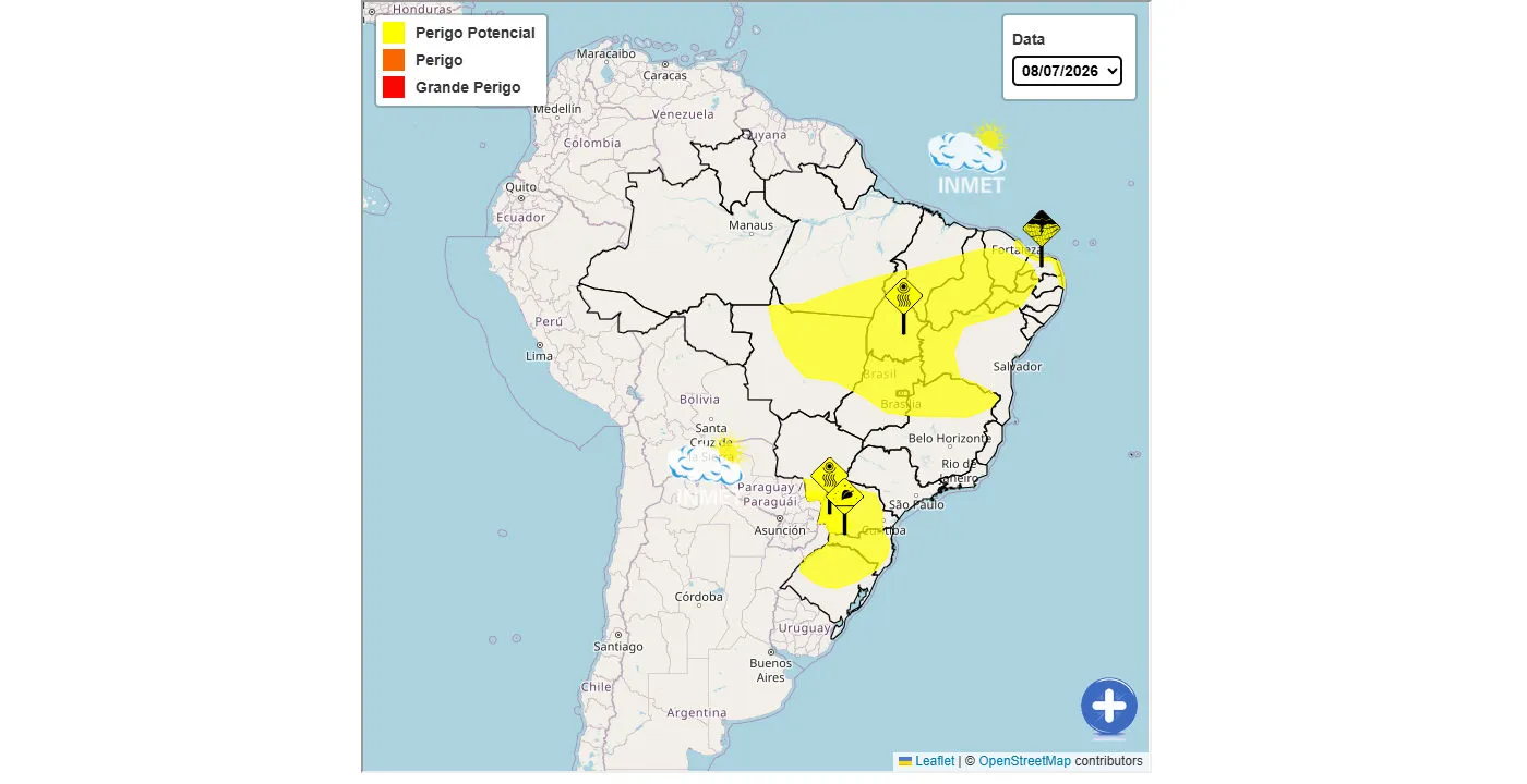 Inmet emitiu alerta de baixa umidade para esta quarta-feira — Foto: Reprodução/Inmet