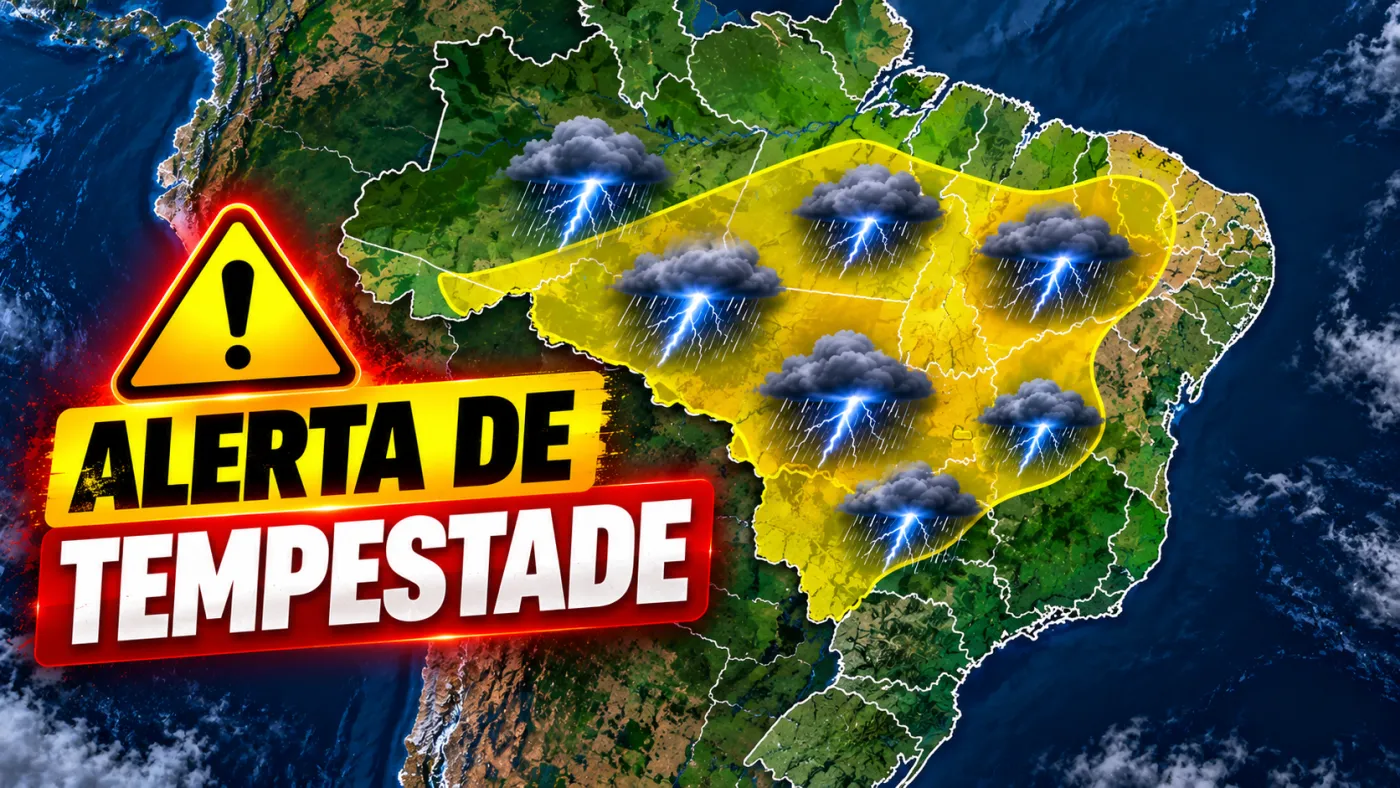 INMET, alerta de tempestade, tempestades, chuva forte, granizo, ventos fortes, Paraná, São Paulo, Minas Gerais, Goiás, Mato Grosso, Mato Grosso do Sul, Distrito Federal, Bahia, Maranhão, Piauí, Pernambuco, Ceará, Pará, Amazonas, Acre, Rondônia, Tocantins,