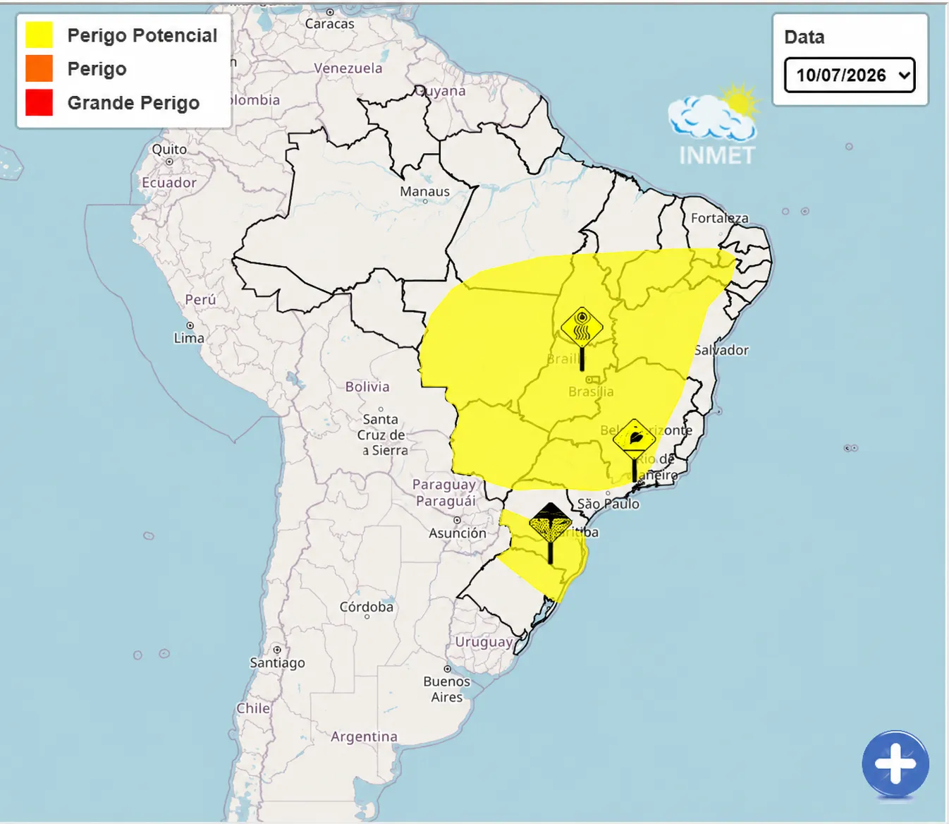 Baixa umidade e risco de geada atingem diferentes regiões do Brasil nesta sexta-feira.