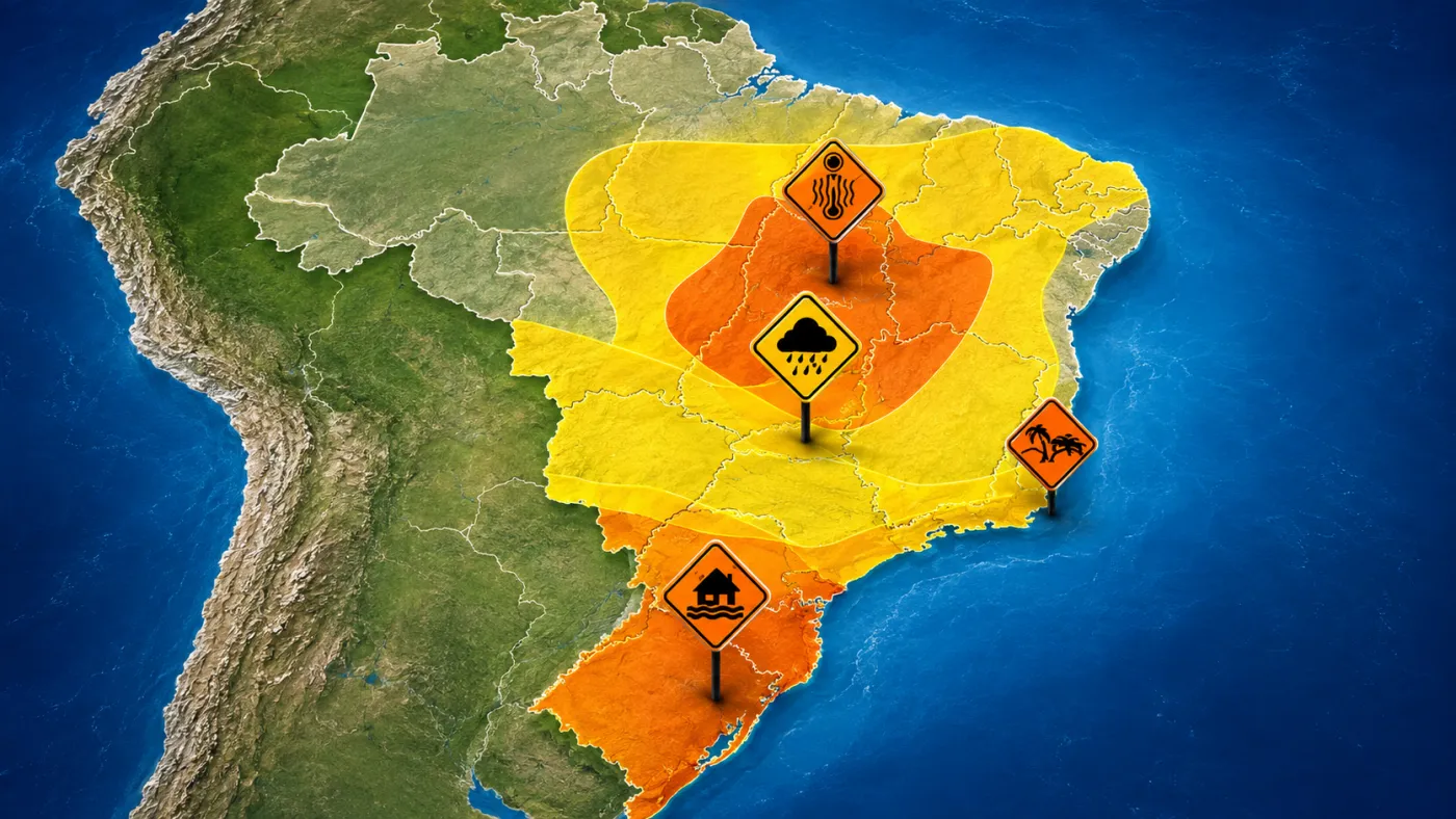 Mapa do INMET. Foto: Imagem ilustrativa