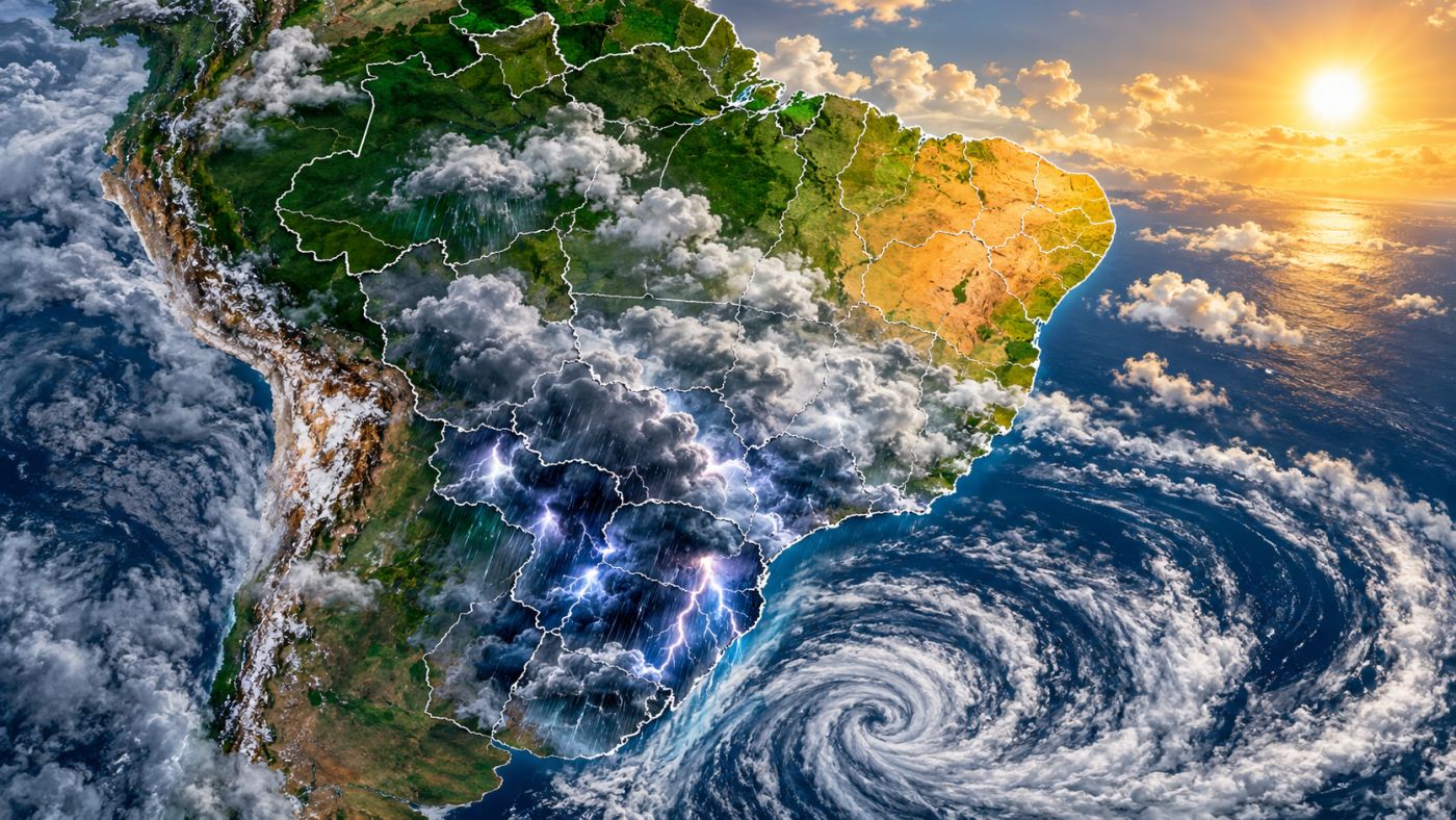 INMET prevê chuva intensa, risco de granizo e acumulados superiores a 100 mm em pontos do Sul nesta sexta-feira (23),