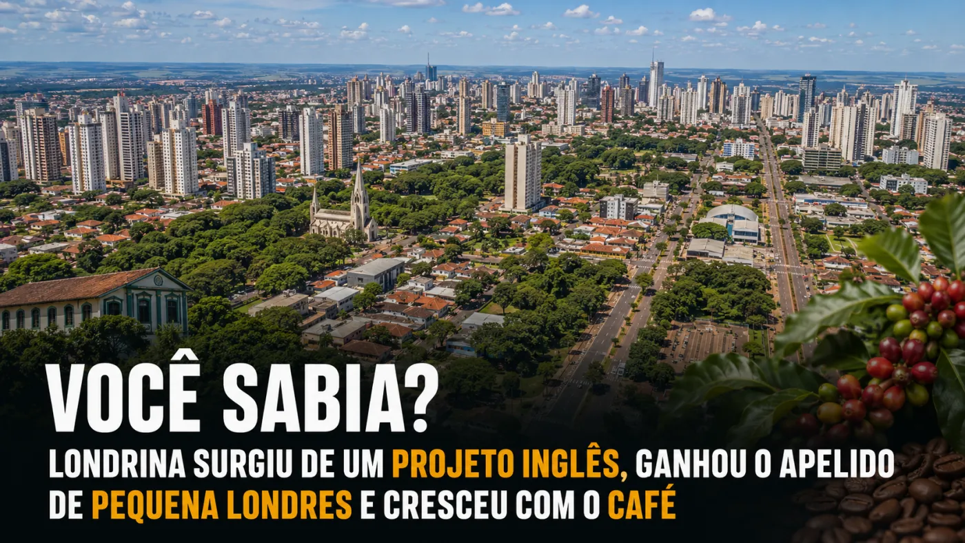 Vista de Londrina, no norte do Paraná, cidade que cresceu impulsionada pela colonização e pelo café. Foto: Prefeitura de Londrina