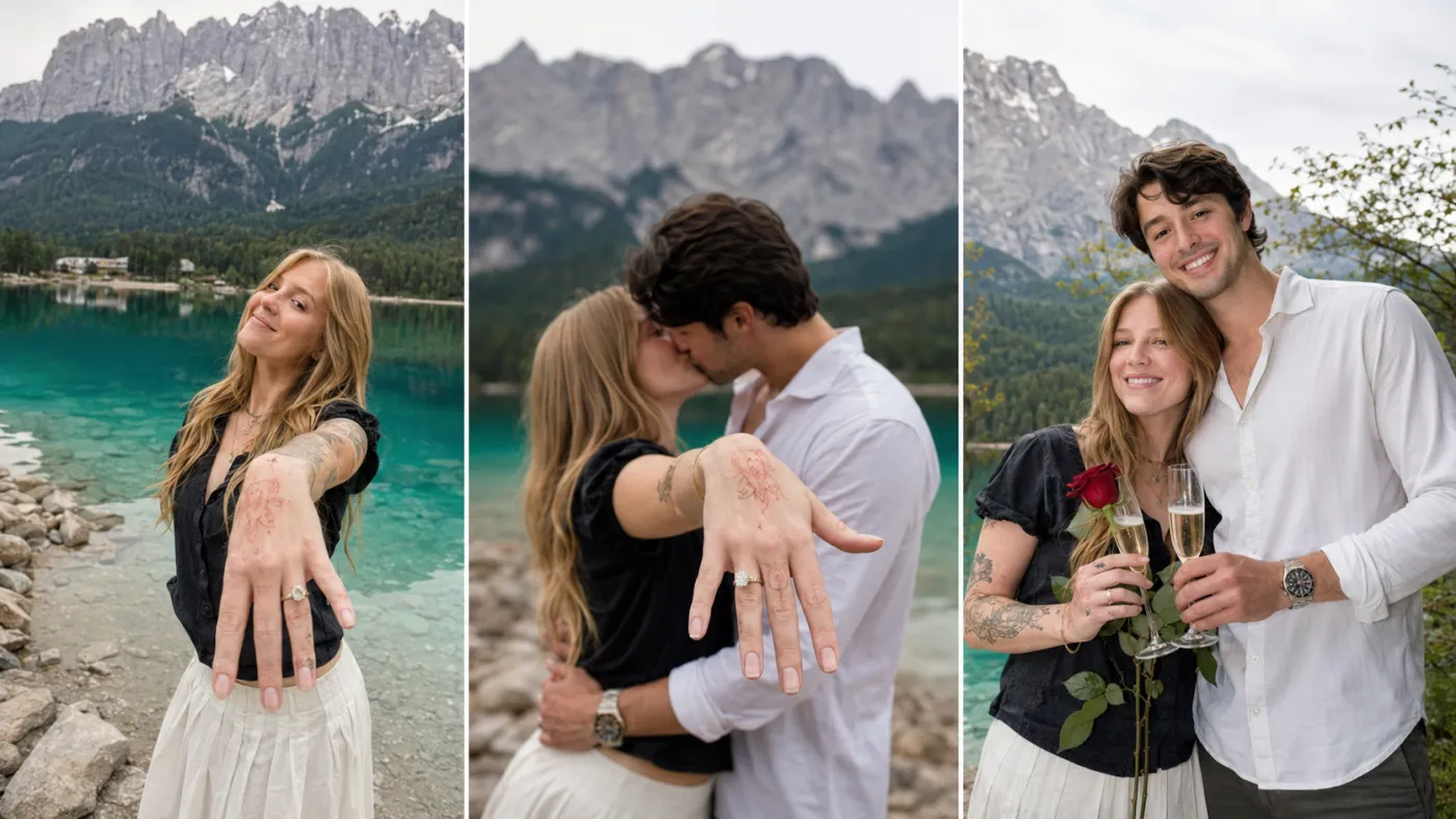 Luísa Sonza e Luis Ribeirinho anunciaram o noivado durante viagem a Eibsee, na Baviera, Alemanha — Foto: Reprodução/Instagram