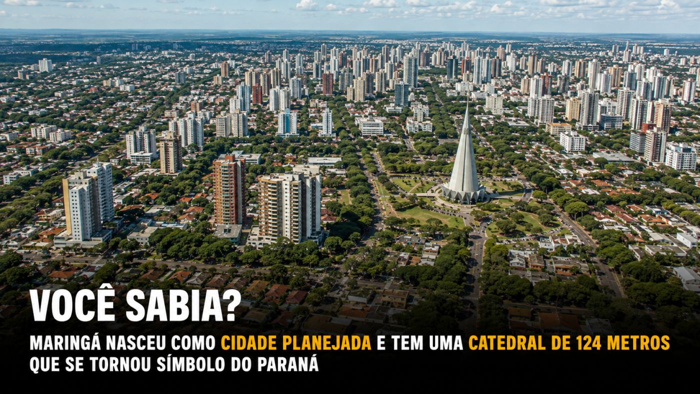 Vista de Maringá, no norte do Paraná, cidade conhecida pelo planejamento urbano, pelas áreas verdes e por sua famosa