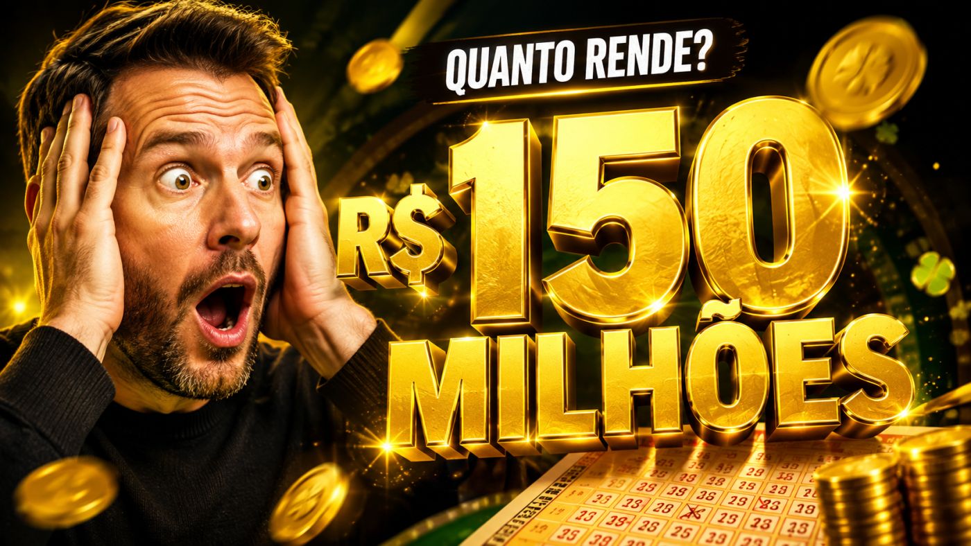 Prêmio de R$ 150 milhões da Mega-Sena poderia gerar renda superior a R$ 1 milhão por mês. Foto: imagem ilustrativa