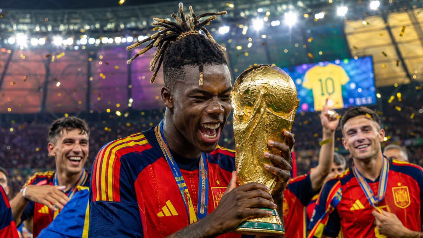 Nico Williams dedica título mundial da Espanha a Neymar