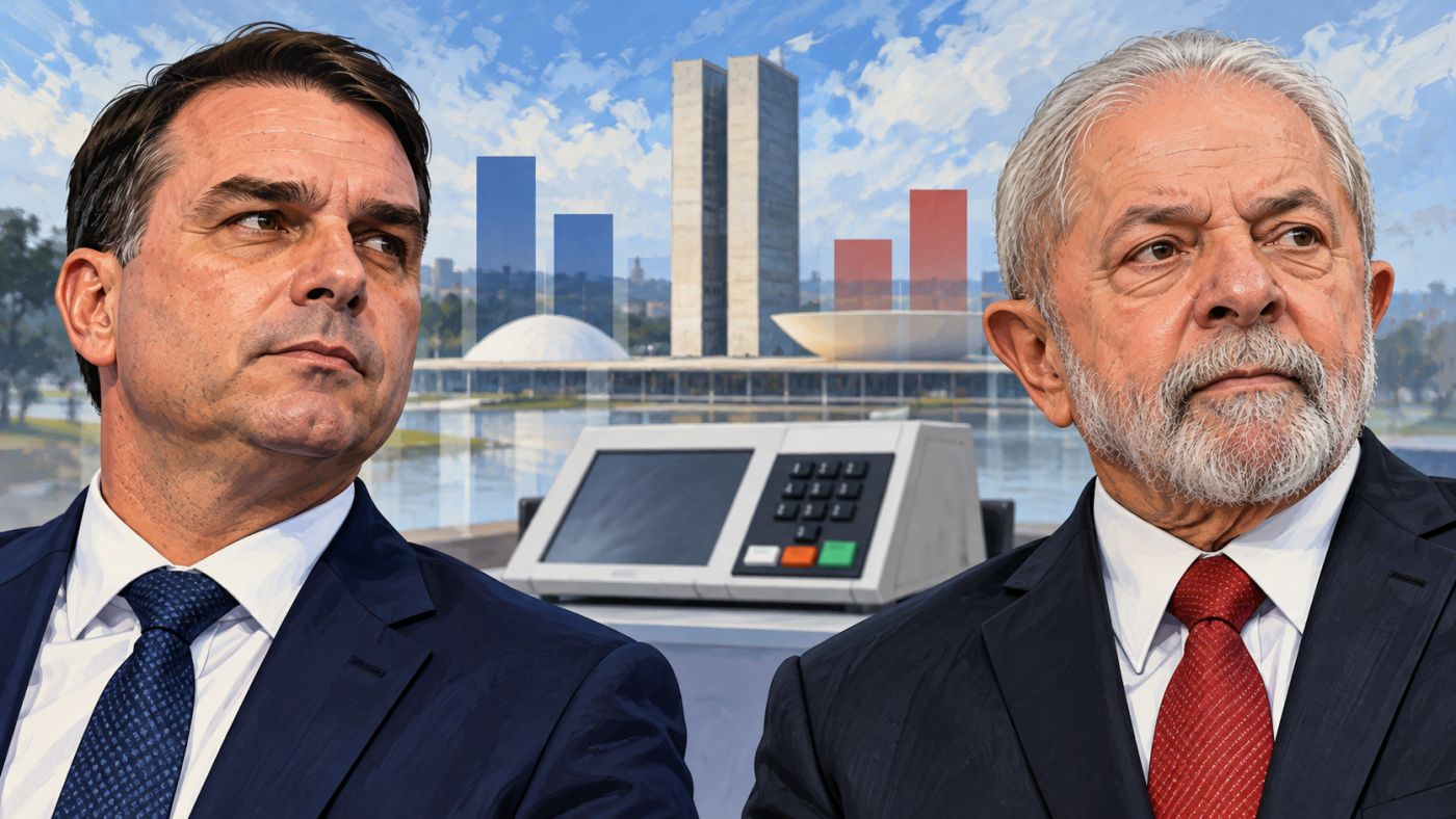Nova pesquisa CNT/MDA divulgada neste sábado (24) aponta Flávio Bolsonaro com 50,7% e Lula com 49,3% dos votos válidos,