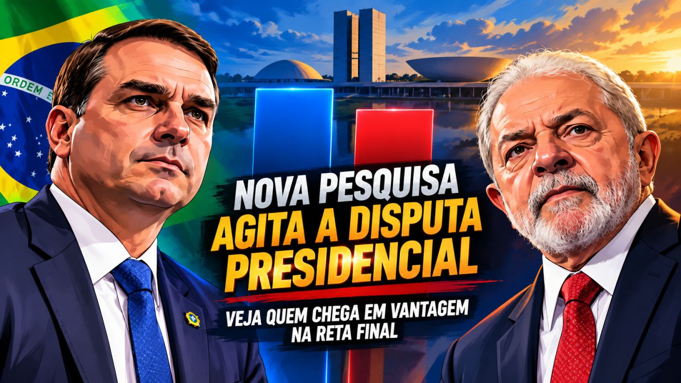 Nova pesquisa PoderData aponta mudança na disputa presidencial entre Flávio Bolsonaro e Lula na reta final do segundo turno