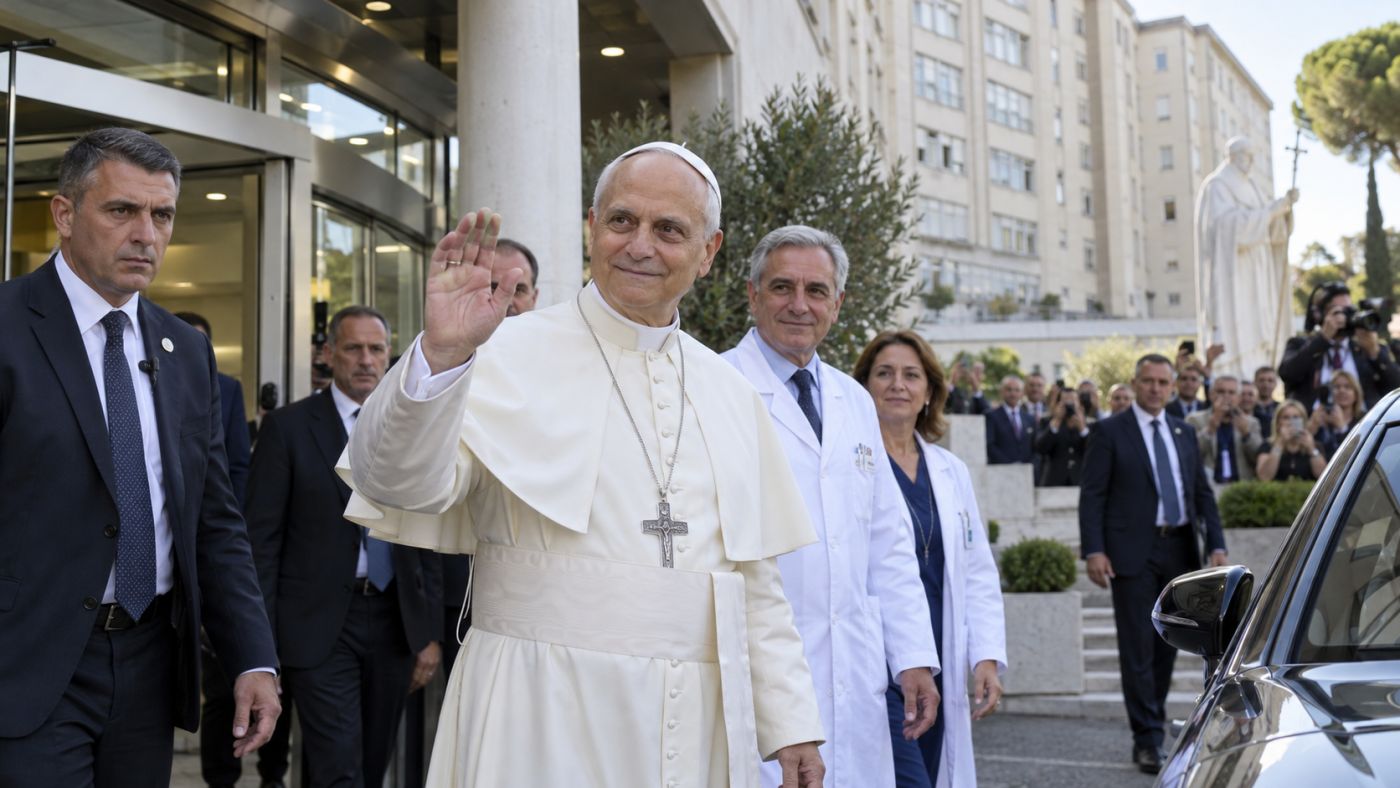 Papa Leão XIV recebeu alta neste sábado (17) após cirurgia no pulmão e retorna ao Vaticano, onde deverá rezar o Angelus no