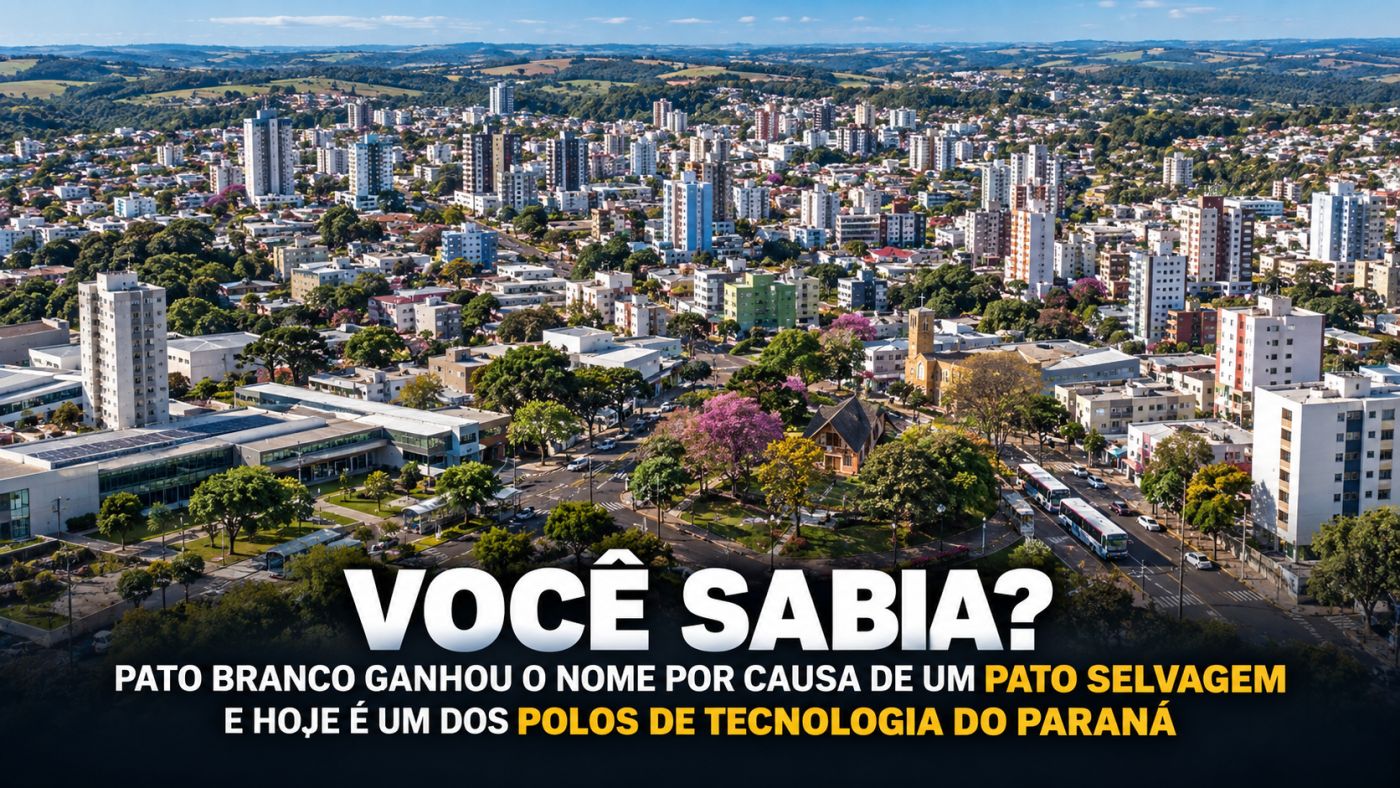 Vista de Pato Branco, no Sudoeste do Paraná, município que se consolidou como polo regional de educação, indústria e