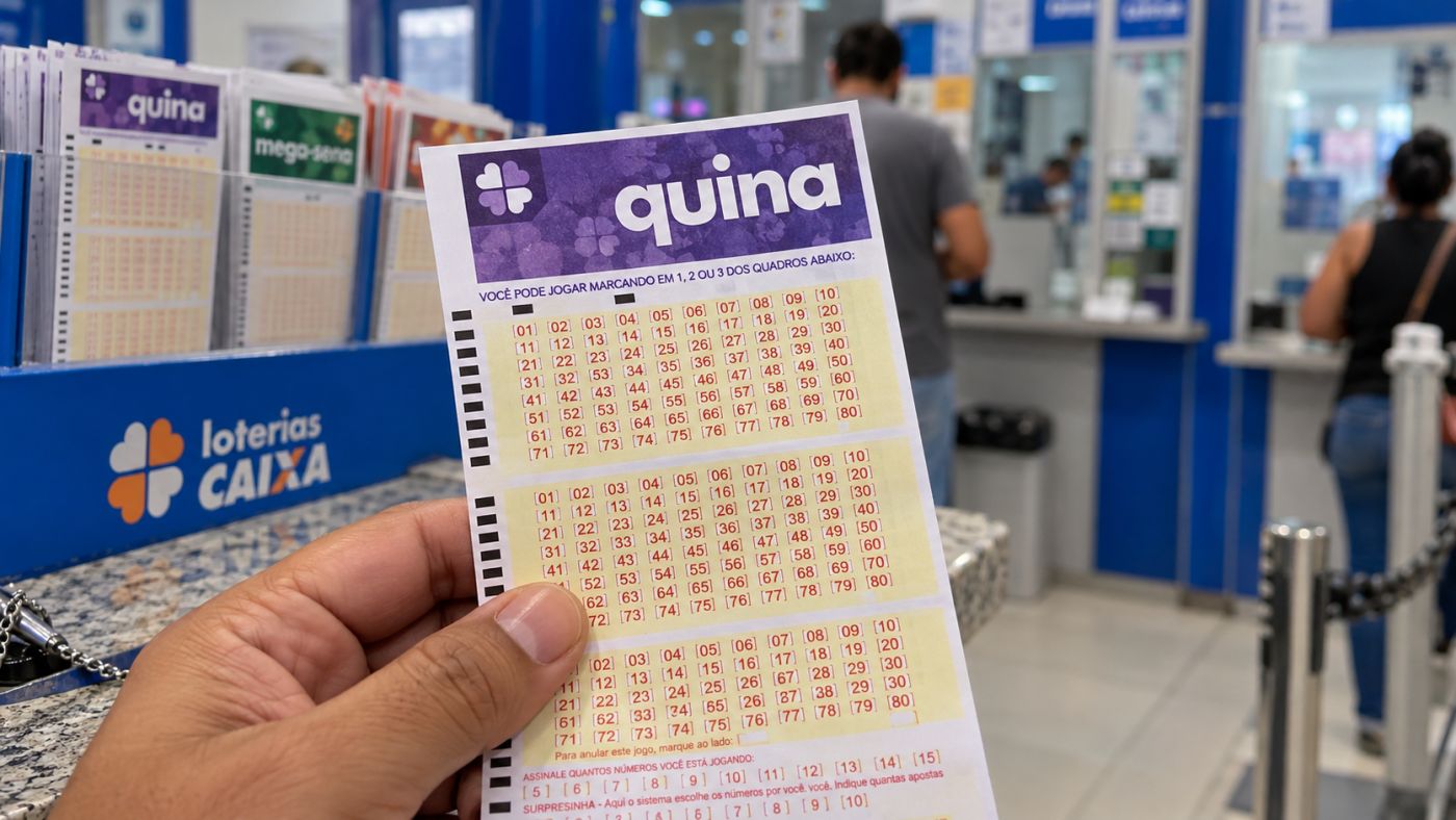 Quina acumula após ninguém acertar as cinco dezenas do concurso 7156, realizado na sexta-feira (30). Próximo sorteio será