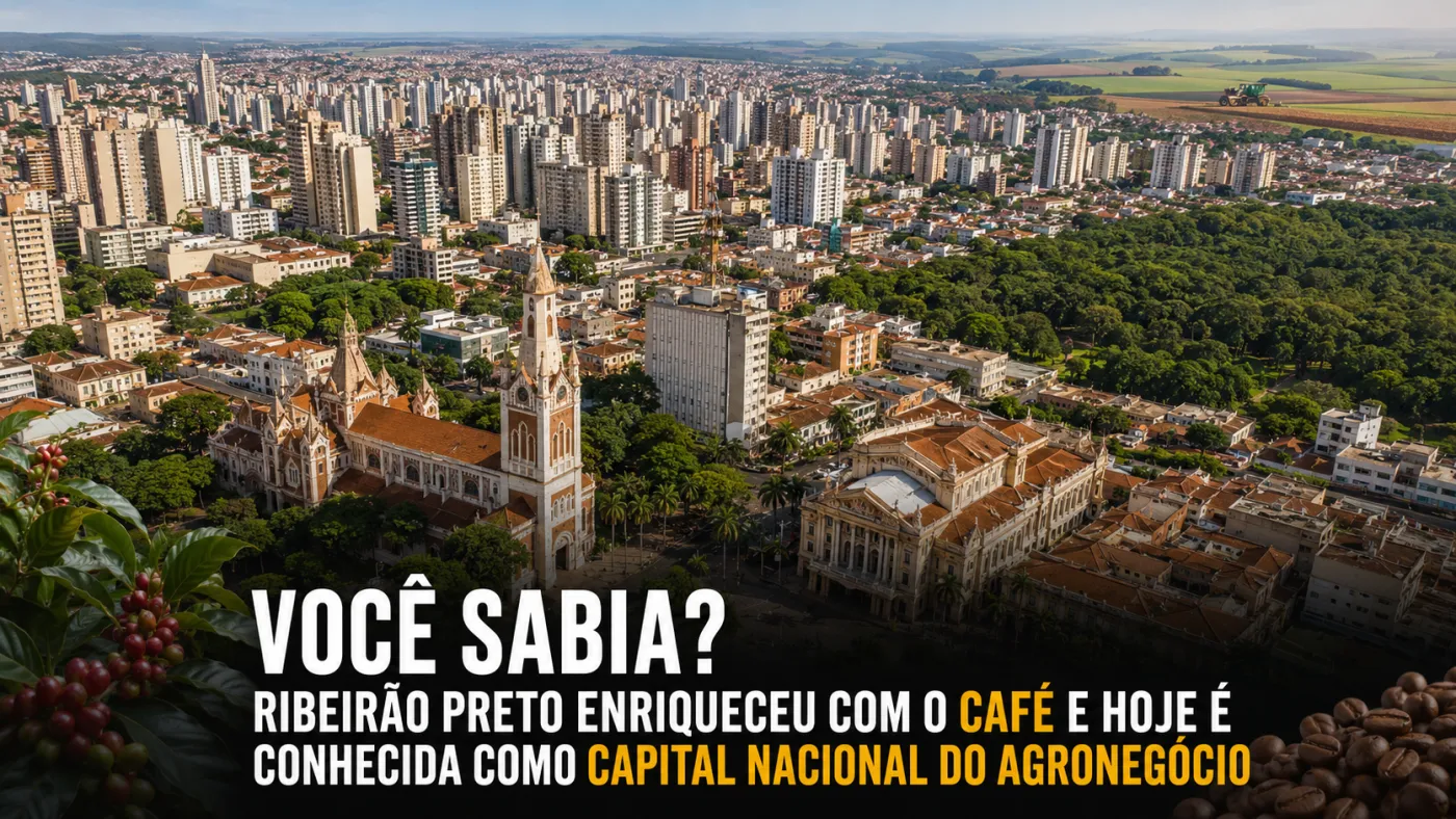 Vista de Ribeirão Preto, importante centro urbano do interior paulista e município historicamente ligado ao café e ao agronegócio. Foto: Prefeitura de Ribeirão Preto