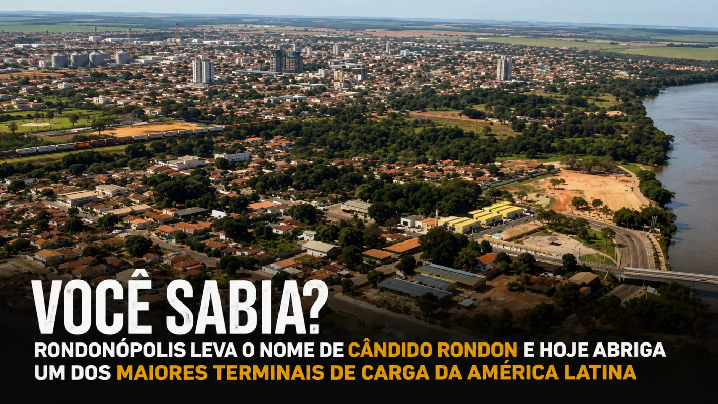 Vista de Rondonópolis, no sudeste de Mato Grosso, importante polo do agronegócio e da logística brasileira. Foto: Prefeitura de Rondonópolis