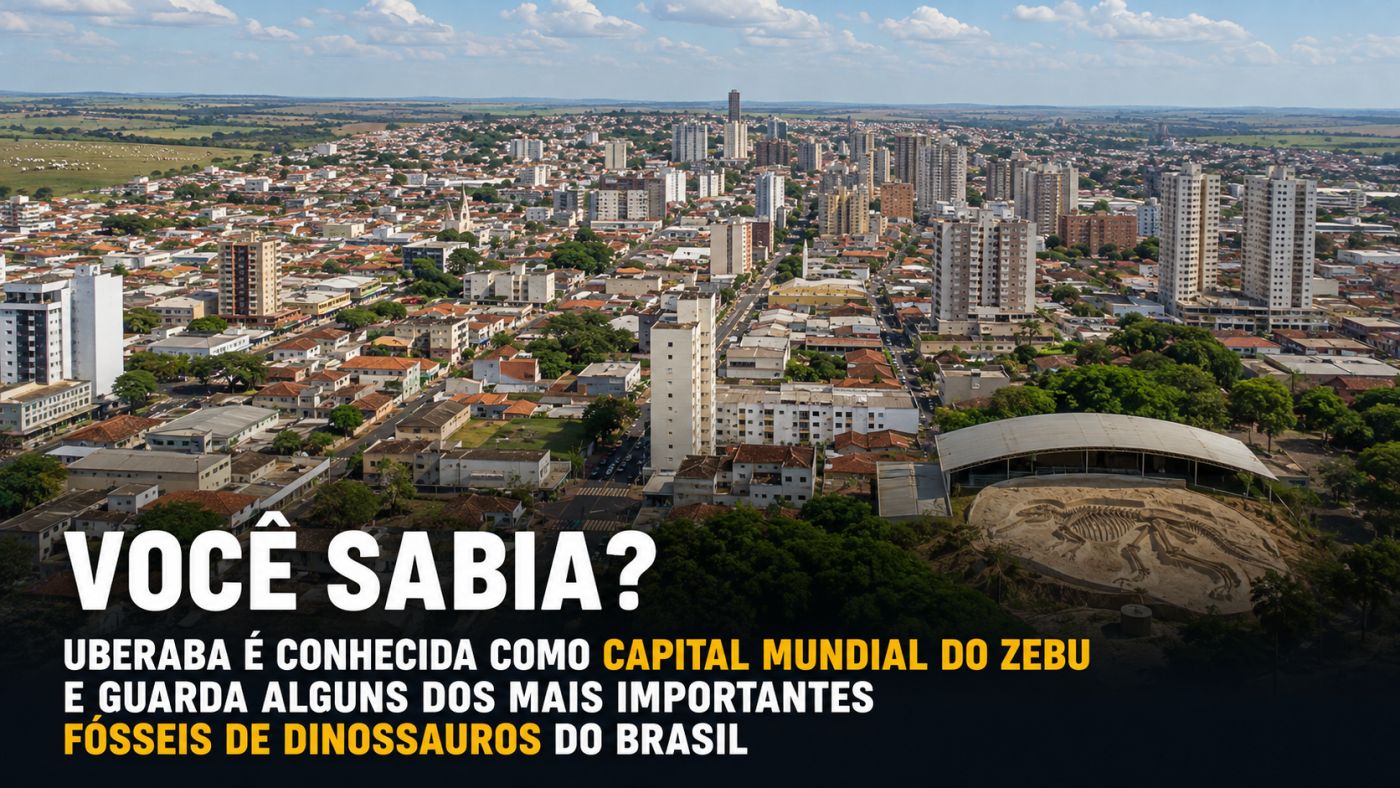Vista de Uberaba, no Triângulo Mineiro, município conhecido pela pecuária zebuína e pelo patrimônio paleontológico. Foto: