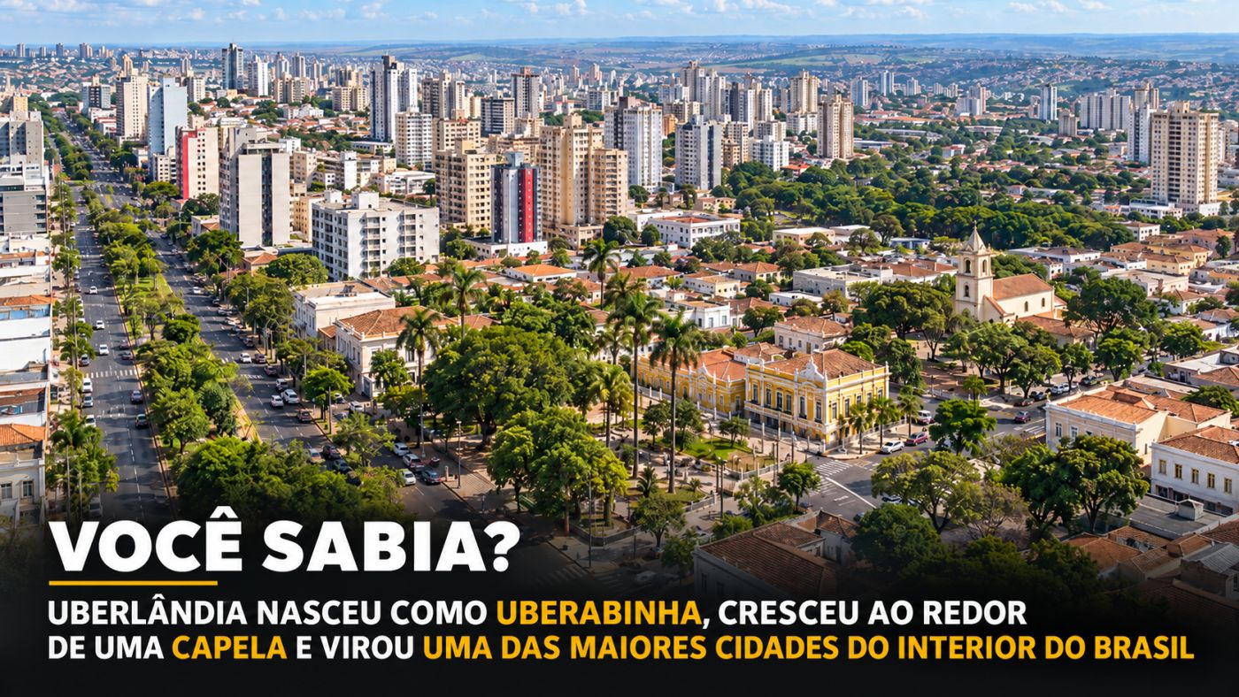 Vista de Uberlândia, no Triângulo Mineiro, cidade que nasceu ao redor de uma capela e se transformou em um dos principais