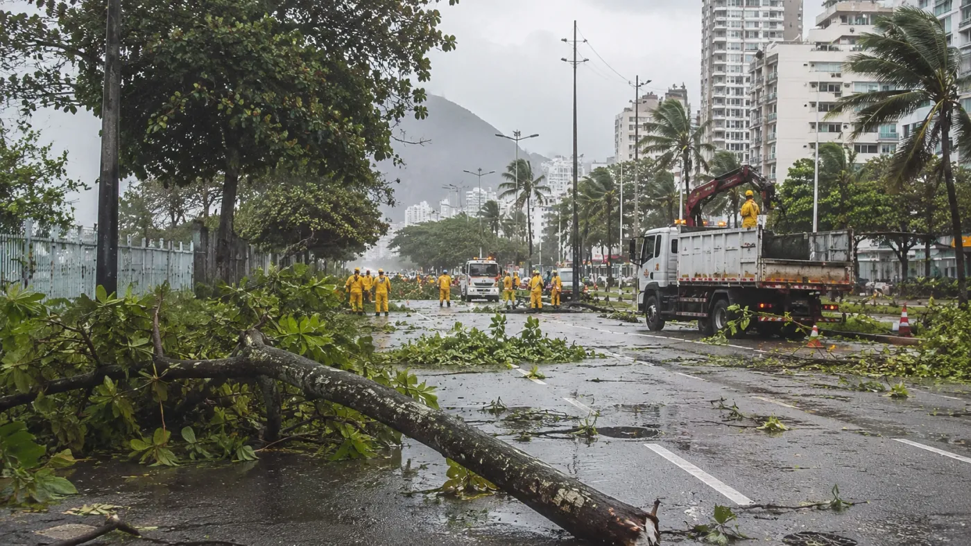vendaval, Rio de Janeiro, apagão, ventos fortes, falta de energia, temporal, frente fria